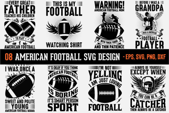American Football SVG: Graphics for T-Shirt Designs & Handmade Business