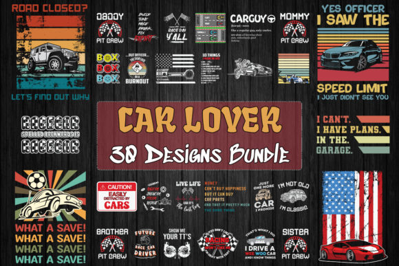 Car Lover Bundle SVG 30 Designs: Graphics for T-Shirt Designs & Content Publishing