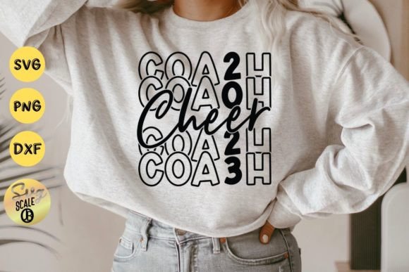 Cheer Coach 2023 Stacked: Graphics for T-Shirt Designs & Handmade Business