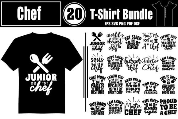 Chef T-Shirt Designs & Graphics Bundle