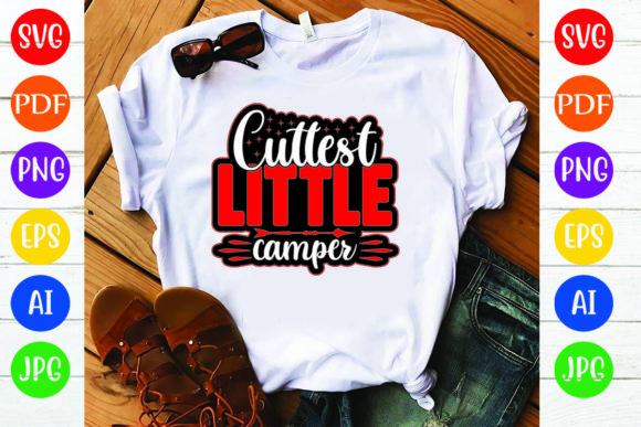 Cuttest Little Camper: Graphics & T-Shirt Designs