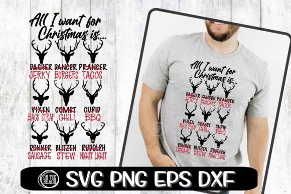 Deer Meat Christmas Graphics for T-Shirt Designs