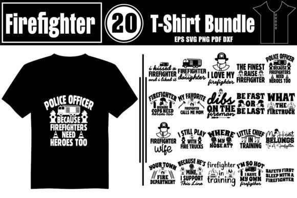 Firefighter T-Shirt Design Bundle