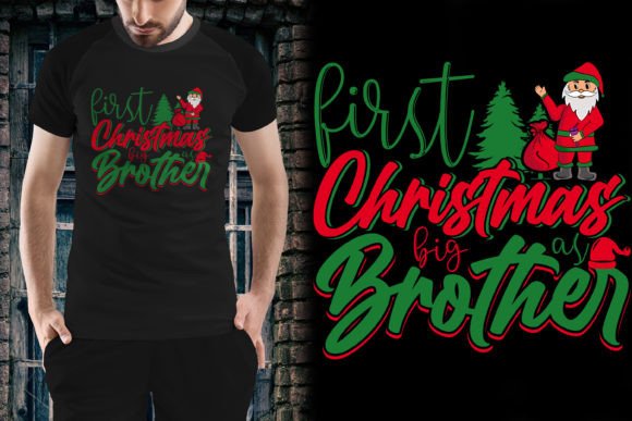 First Christmas As Big Brother Graphics & T-Shirt Designs