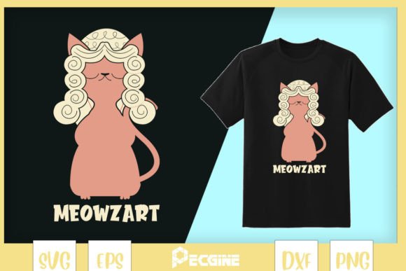 Meowzart Cat Music Piano Graphics for T-Shirt Designs