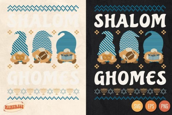 Shalom Ghomes Football Hanukkah SVG: Graphics for Joyful T-Shirt Designs