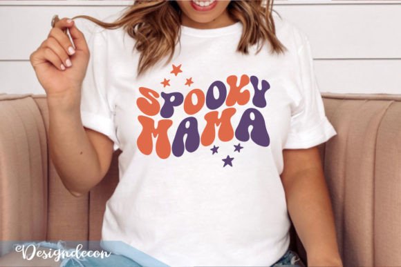 Spooky Mama Retro Wavy SVG: Graphics & T-Shirt Designs